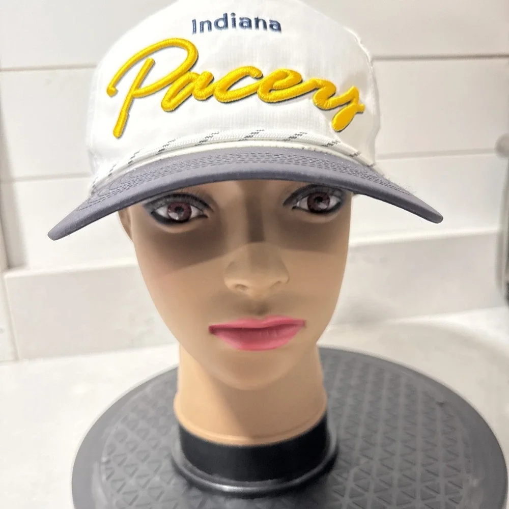'47 Brand Indiana Pacers NBA Rope Mesh Snapback‎ Hat Cap WHITE Adjustable Mens